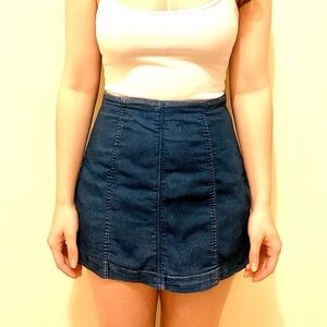Free People Indigo Denim Mini Skirt